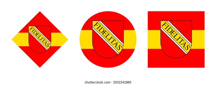 Karlsruhe flag icon set. isolated on white background	
