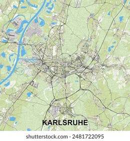 Karlsruhe, Germany map poster art