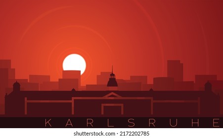 Karlsruhe Low Sun Skyline Scene