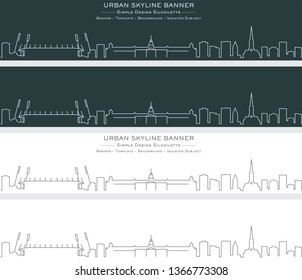 Karlsruhe Single Line Skyline Banner