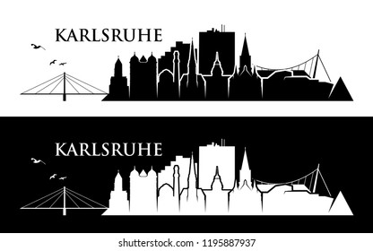 Karlsruhe skyline - Germany - vector illustration