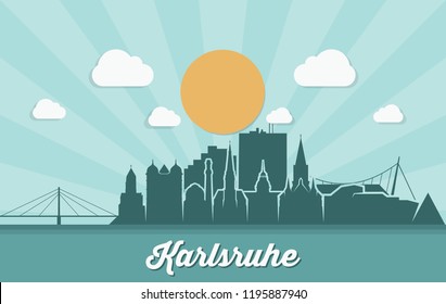 Karlsruhe skyline - Germany - vector illustration