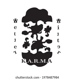 Karma abstract graphic tee. For clothing, apparel and shirt. 