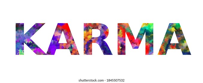 KARMA. Colorful typography text banner. Vector the word karma