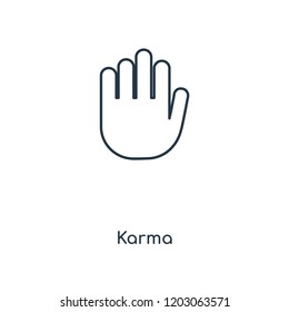 Karma concept line icon. Linear Karma concept outline symbol design. This simple element illustration can be used for web and mobile UI/UX.