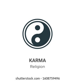 Karma Glyph Icon Vector On White Background. Flat Vector Karma Icon Symbol Sign From Modern Religion Collection For Mobile Concept And Web Apps Design.