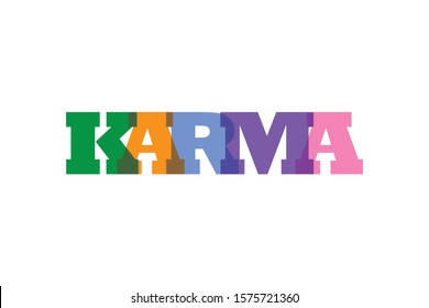 Karma lettering typographic word karma inspirational qoute vector design on white background