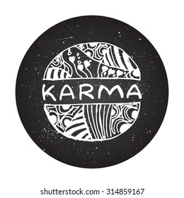 Karma Sign On Chalkboard Background Detailed Stock Vector (Royalty Free ...