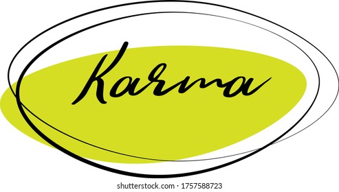 KARMA sign on white background. Sticker, stamp