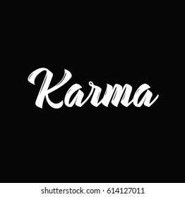 karma, text design. Vector calligraphy. Typography poster. Usable as background.