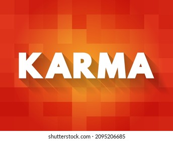 Karma text quote, concept background