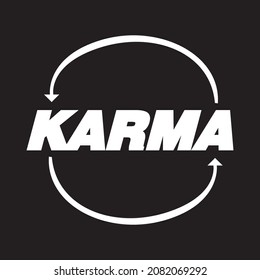 karma text typography symbol, icon, sign vector illustration