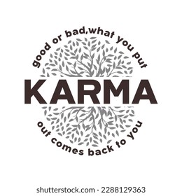 karma typography calligraphy symbol vector illustration svg printable cuttable file