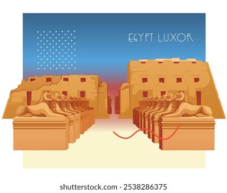 The Karnak Temple Complex - Luxor, Egypt - Stock Illustration as EPS 10 File