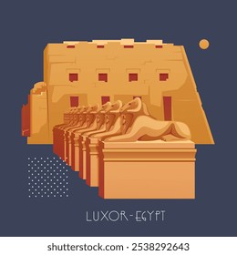 O Complexo do Templo de Karnak - Luxor, Egito - Ilustração de Stock como Arquivo EPS 10