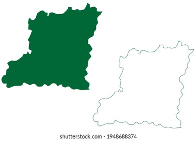 Karnal district (Haryana State, Republic of India) map vector illustration, scribble sketch Karnal map
