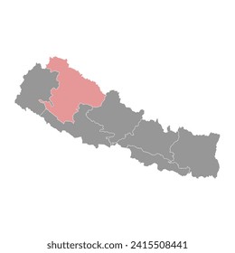 Karnali province map, administrative division of Nepal. Vector illustration.