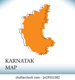 Karnatak Map - Vector Illustration