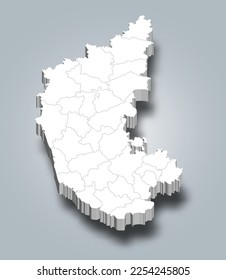 Karnataka 3d district map is a state of India