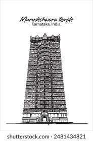 Karnataka Gopura Hindu Gopuram tower Murdeshwar temple, India