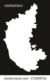 Karnataka India Map Black Inverted Silhouette Stock Vector (Royalty ...