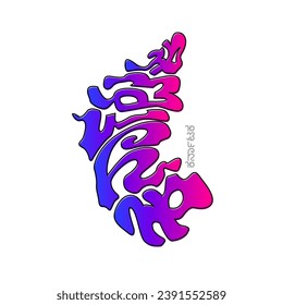 Karnataka lettering in Kannada Script. Karnataka map with lettering art gradient.