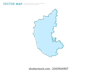 Karnataka Karte blaue Silhouette einzeln auf weißem Hintergrund, Vektorgrafik.