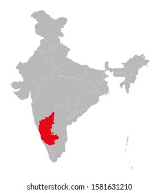 Bangalore In India Map Location Maharashtra Marked Red On India Map Stock Vector (Royalty Free) 1576684186  | Shutterstock