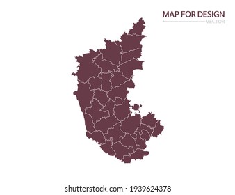 Karnataka Map On White Background Vector Stock Vector (Royalty Free ...