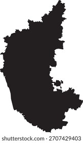 Karnataka Map Silhouette Isolated State of India