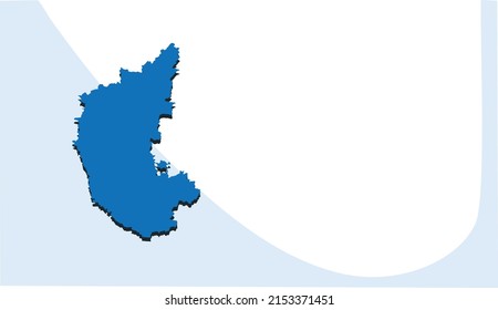 Karnataka map vector design, name of state in india country