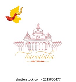 karnataka rajyotsava line drawing card design