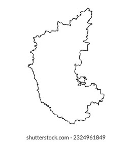 Mapa estatal de Karnataka, división administrativa de la India. Ilustración vectorial.