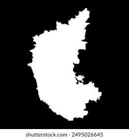 Karnataka state map, administrative division of India. Vector illustration.