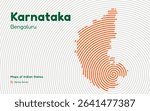 Karnataka State Spiral Map with Bangalore as Central Capital – India Collection