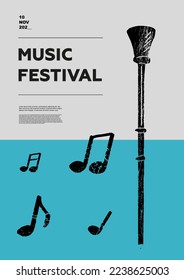 karnay. Music festival poster. Wind musical instruments. Competition. A set of vector illustrations. Minimalistic design. Banner, flyer, cover, print.