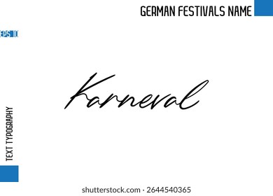 Texto de escritura moderna de Karneval Texto inspirador de moda