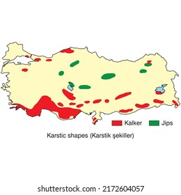 Karstfelder und Gletscher bilden sich und karstförmig in der Türkei