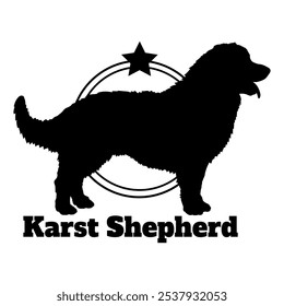 Karst Shepherd dog silhouette,  dog, dog breeds, logo, vector, silhouette, logo design, animal, illustration, icon, sign, design, black,  symbol, pet