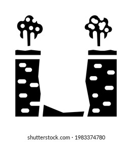 karst sinkhole disaster glyph icon vector. karst sinkhole disaster sign. isolated contour symbol black illustration