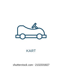 kart icon. Thin linear kart outline icon isolated on white background. Line vector kart sign, symbol for web and mobile