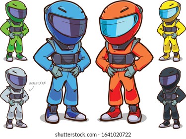 Kart Racer Character. Vector Illustration