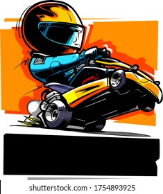 Kart Racer icon. Isolated on white