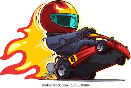 Kart Racer. Vector illustration isolated on white