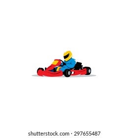 Kart racing sign. Young race car driver in the helmet at wheel. Vector Illustration.
Branding Identity Corporate logo design template Isolated on a white background