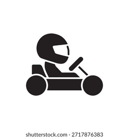 Icono de Vector de carreras de karts - Icono de silueta de conductor de kart