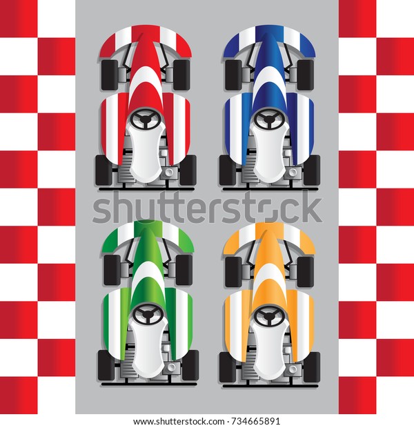 Kart\
racing. View from above. Vector\
illustration.