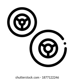 kart Räder schwarze Symbol Vektorgrafik. Radzeichen. einzelne Symbolillustration