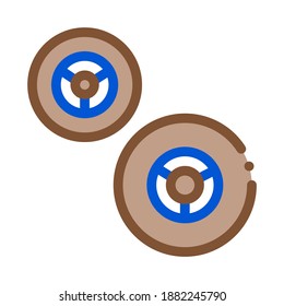 Kart Räder Farbe Symbol Vektorgrafik. Radzeichen. einzelne Symbolillustration