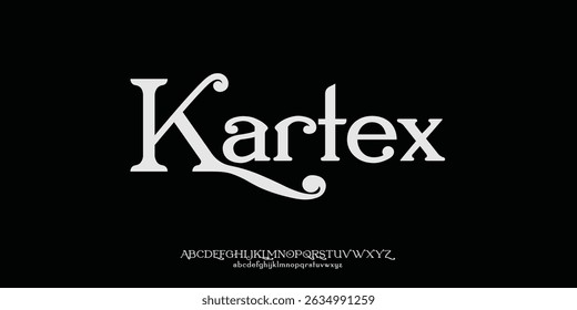 Kartex abstract modern urban alphabet fonts. Typography sport, technology, fashion, digital, future creative logo font. vector illustration	